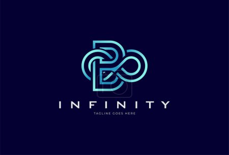 Illustration for Initial B Infinity Logo Design, letter B with infinity combination, usable for technology and company logos, vector illustration - Royalty Free Image