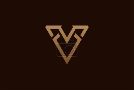 Ilustración de Logotipo inicial de MV o VM. monograma logo diseño combinación de letras M y V en color oro. utilizable para logotipos de marca y de negocio. elemento de plantilla de logotipo de diseño plano. ilustración vectorial - Imagen libre de derechos