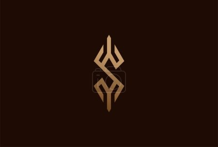Illustration for Initial SM or SY logo. monogram logo design combination of letters S and M or S and Y in gold color. usable for brand and business logos. flat design logo template element. vector illustration - Royalty Free Image