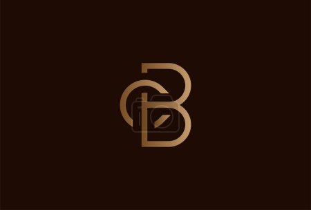 Ilustración de Iniciales CB o BC logo. diseño del logotipo monograma combinación de letras B y C en color oro. utilizable para logotipos de marca y de negocio. elemento de plantilla de logotipo de diseño plano. ilustración vectorial - Imagen libre de derechos