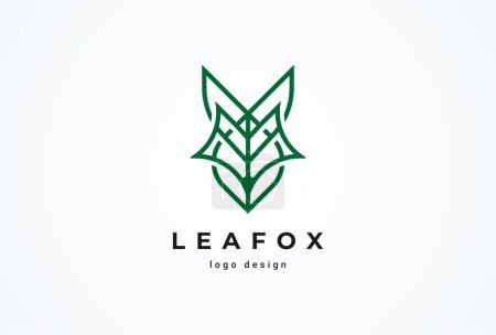 Téléchargez les illustrations : Logo Leaf Fox. tête de renard moderne avec combinaison de feuilles. illustration vectorielle - en licence libre de droit