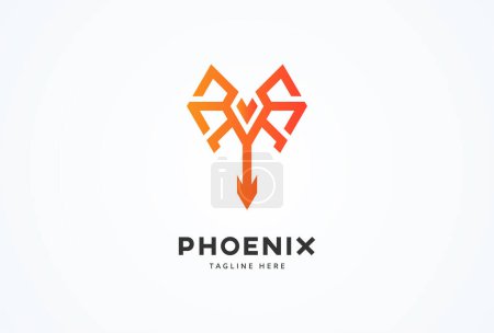 Ilustración de Logo Phoenix. fénix moderno con combinación de letras Y. plantilla de logotipo de diseño plano. ilustración vectorial - Imagen libre de derechos