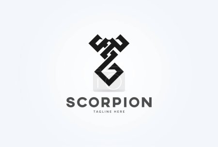 Ilustración de Logo Escorpión, Escorpión moderno en color negro, ilustración vectorial - Imagen libre de derechos