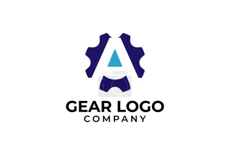 Illustration for Initial A Gear Logo letter A and gear combination vector illustration - Royalty Free Image