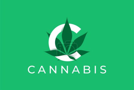 Téléchargez les illustrations : Initiale C cannabis Logo design inspiration vectoriel illustration - en licence libre de droit