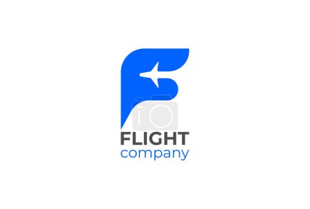 Téléchargez les illustrations : Logo initial F Flight, lettre F avec combinaison avion et aile, utilisable pour les logos d'affaires et d'entreprise de l'aviation - en licence libre de droit