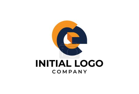 Letras iniciales GE o EG logo design vector illustration