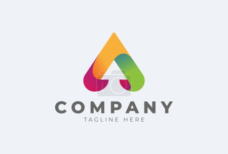 Initial A logo, colorful gradient letter A with arrow inside, can be used for brand and company logos, vector illustration