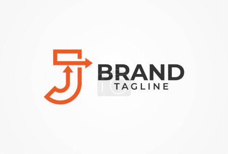 Illustration for Initial J Logo, letter J with arrow combination, usable for logistic, finance and company logos, vector illustration - Royalty Free Image