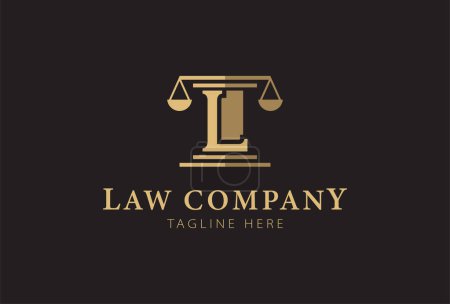 Ilustración de Letra L bufete de abogados logo diseño inspiración - Imagen libre de derechos