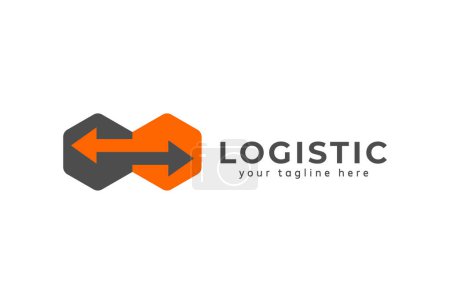 Illustration for Logistic Logo, arrow design logo template, vector illustration - Royalty Free Image