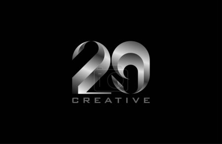 Téléchargez les illustrations : Logo numéro 29, numéro 29 moderne en acier argenté, utilisable pour les logos d'anniversaire et d'affaires, illustration vectorielle - en licence libre de droit