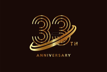 Illustration for Golden 33  year anniversary celebration logo design inspiration - Royalty Free Image