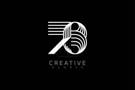 Illustration for Number 73 Logo, modern and creative number 73 multi line style, usable for brand, anniversary and business logos, flat design logo template, vector illustration - Royalty Free Image