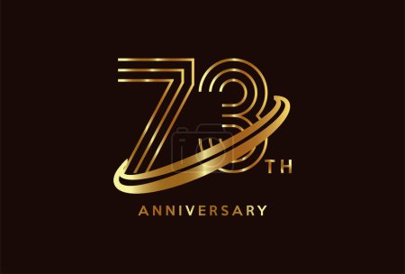 Téléchargez les illustrations : Golden 73 anniversaire célébration logo design inspiration - en licence libre de droit