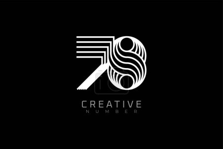 Illustration for Number 78 Logo, modern and creative number 78 multi line style, usable for brand, anniversary and business logos, flat design logo template, vector illustration - Royalty Free Image