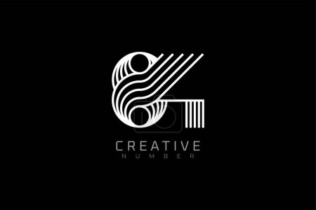 Illustration for Number 84 Logo, modern and creative number 84 multi line style, usable for brand, anniversary and business logos, flat design logo template, vector illustration - Royalty Free Image