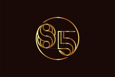 Téléchargez les illustrations : Abstract Number 85 Gold Logo, numéro 85 style de ligne de monogramme peut être utilisé pour les modèles de logo d'anniversaire et d'entreprise, logo design plat, illustration vectorielle - en licence libre de droit
