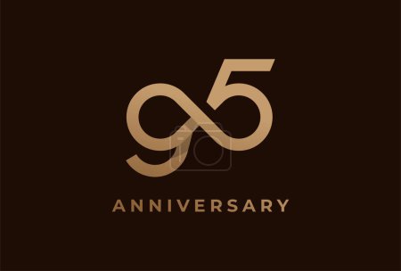 Illustration for Number 95 Logo, Number 95 with infinity icon combination, can be used for birthday and business logo templates, flat design logo, vector illustration - Royalty Free Image