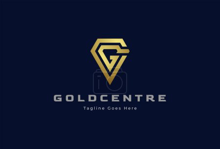 Initial GC or CG diamond Logo design. letter GC with diamond combination in gold color. usable for Jewelry and company logos. vector illustration