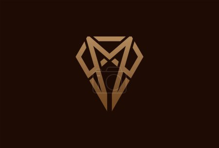 Ilustración de Logotipo inicial de MW o WM. monograma logo diseño combinación de letras M y W en color oro formando un diamante. utilizable para logotipos de marca y de negocio. elemento de plantilla de logotipo de diseño plano. ilustración vectorial - Imagen libre de derechos
