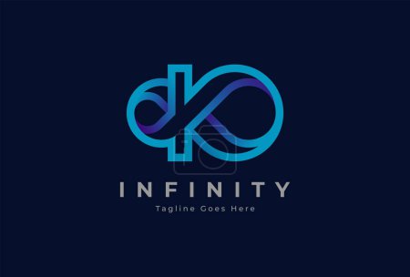 Téléchargez les illustrations : Conception initiale du logo K Infinity. lettre K avec combinaison infinie. utilisable pour la technologie et les logos d'entreprise. illustration vectorielle - en licence libre de droit