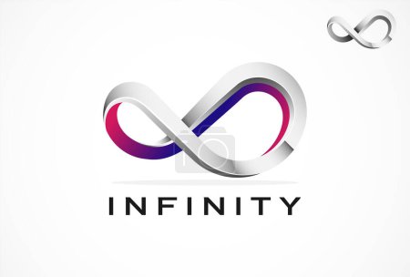 Ilustración de Diseño de logotipo infinito, inspiración de diseño de logotipo infinito de estilo 3d, utilizable para el logotipo de la marca y la tecnología, ilustración vectorial - Imagen libre de derechos