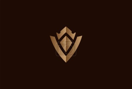 Logo inicial de V Crown. letra V con combinación Corona. Plano Vector Logo Design Plantilla elemento. ilustración vectorial