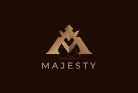 Logo inicial de M Crown. letra M con combinación Crown. Plano Vector Logo Design Plantilla elemento. ilustración vectorial