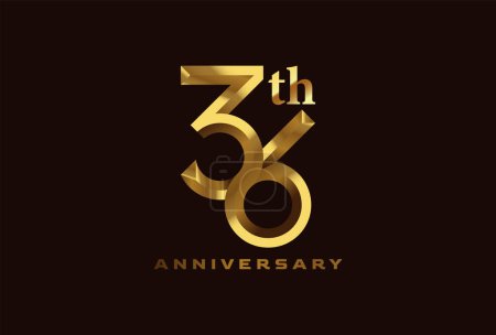 Golden 36 année anniversaire célébration logo, Numéro 36 formant l'icône de l'infini, peut être utilisé pour anniversaire et modèles de logo d'entreprise, illustration vectorielle
