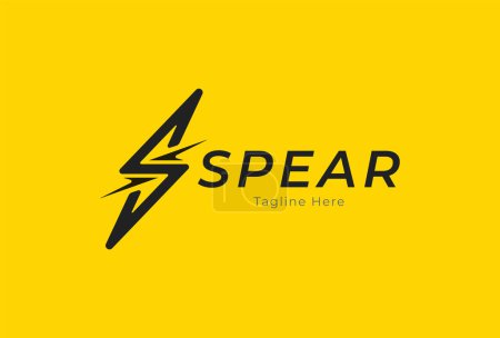Spear logo, abstract letter S from two spear combination, spear design logo template, vector illustration
