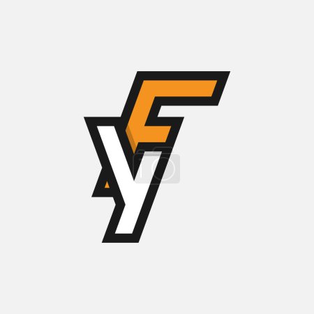 Buchstabe FY oder YF Logo, Monogramm Logo Buchstabe F mit Y-Kombination, Design Logo Template Element, Vektorillustration