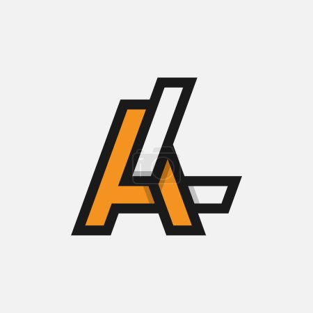 Letter AL or LA Logo, Monogram Logo letter A with L combination, design logo template element, vector illustration