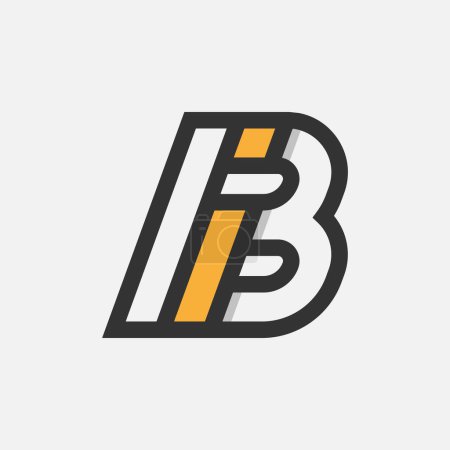 Letra BI o IB Logo, Monograma Logo letra B con combinación I, elemento de plantilla de logotipo de diseño, ilustración vectorial