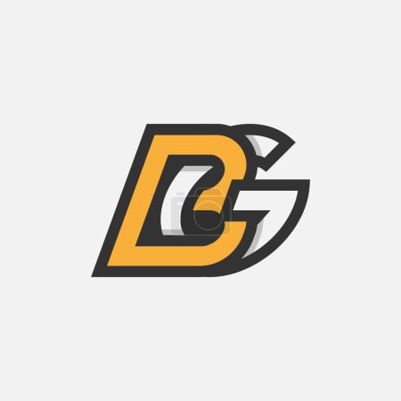 Lettre BG ou GB Logo, Monogramme Logo lettre B avec combinaison G, élément de modèle de logo design, illustration vectorielle
