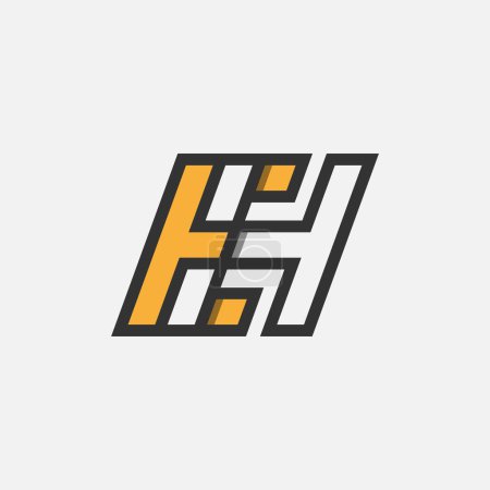 Anfangsbuchstabe EH oder HE Logo, Monogramm Logo Buchstabe E mit H-Kombination, Design Logo Template-Element, Vektorillustration