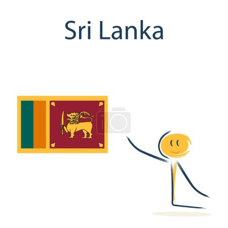Foto de Personaje con la bandera de Sri Lanka. Enseñando geografía infantil y países del mundo - Imagen libre de derechos