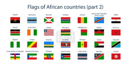 Ilustración de Banderas de los países del mundo. Banderas de los países africanos, parte 2. Geografía, atlas, mundo, viajes - Imagen libre de derechos