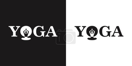 Ilustración de Logo para clases de yoga. Día Internacional del Yoga. Armonía y conexión con el universo - Imagen libre de derechos