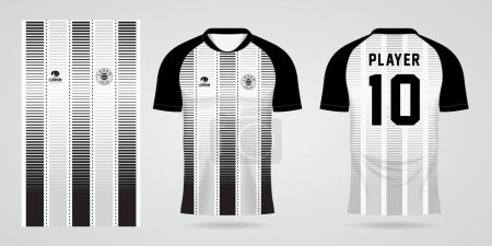 Illustration for Black white sports shirt jersey design template - Royalty Free Image