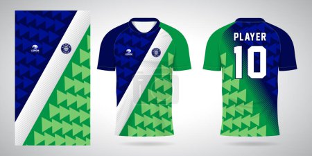 Illustration for Blue green football jersey sport design template - Royalty Free Image