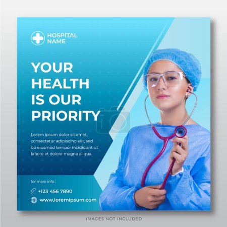 Illustration for Medical doctor banner template for social media - Royalty Free Image