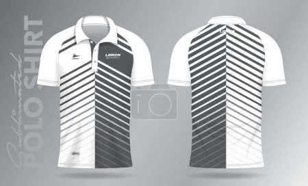Sublimation white polo shirt mockup template design for badminton jersey, tennis, soccer, football or sport uniform
