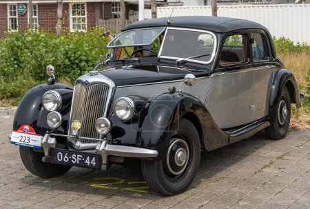 Photo for Lelystad, The Netherlands, 18.06.2023, Classic british executive car Riley RMA from 1949 at The National Oldtimer Day - Royalty Free Image