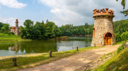 Photo for Les Kralovstvi valley-dammed reservoir, a popular tourist attraction in Bila Tremesna, Czech Republic - Royalty Free Image