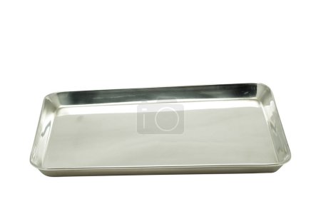 Foto de Utensilios de acero, imágenes aisladas de artículos de cocina de acero colocados sobre fondo blanco - Imagen libre de derechos