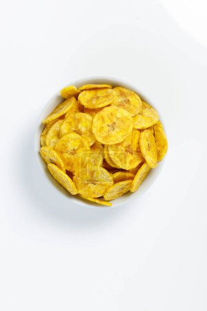 Photo for Kerala chips or Banana chips, cult snack item of Kerala,Isolated image with white background - Royalty Free Image