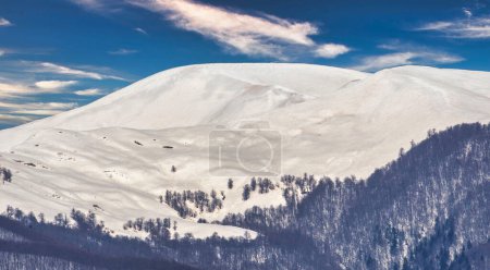 Foto de Montañas nevadas en la región de Transcarpathian, Cárpatos, Ucrania. - Imagen libre de derechos