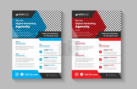 Photo for Creative corporate business flyer template, flyer examples for business, marketing flyer template, business poster template free - Royalty Free Image