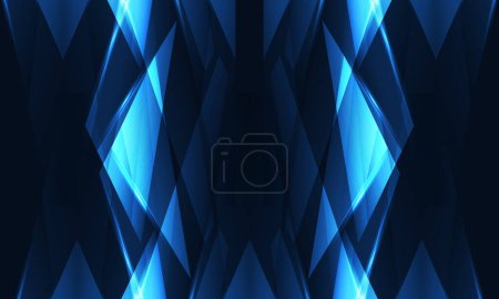Téléchargez les illustrations : Blue modern trendy abstract background with geometric shapes. Abstract objects dark blue background. Vector illustration - en licence libre de droit